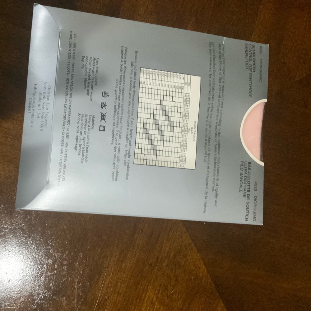 ❤️❤️ Christian Dior Ultra Sheer Control Top Sandalfoot Pantyhose Pink Mist❤️❤️ - Picture 2 of 2